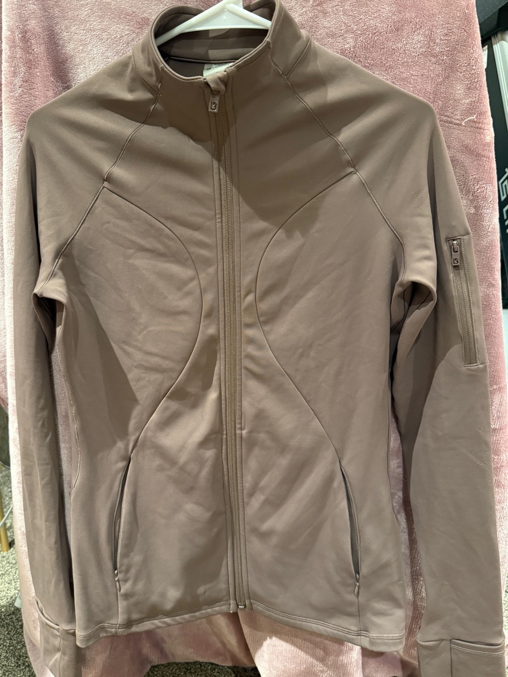 BuffBunny Lightweight Full-Zip Utility Jacket in Taupe